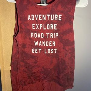 women’s modern lux burgundy tank top, size medium